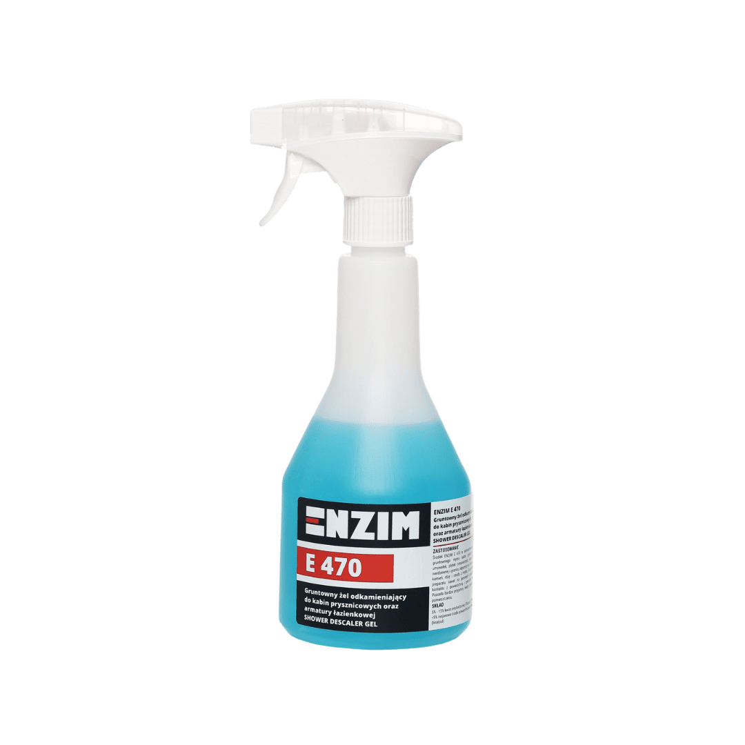 E 470 – Gruntowny żel odkamieniający do kabin prysznicowych, płytek ceramicznych oraz armatury łazienkowej 0,5 L